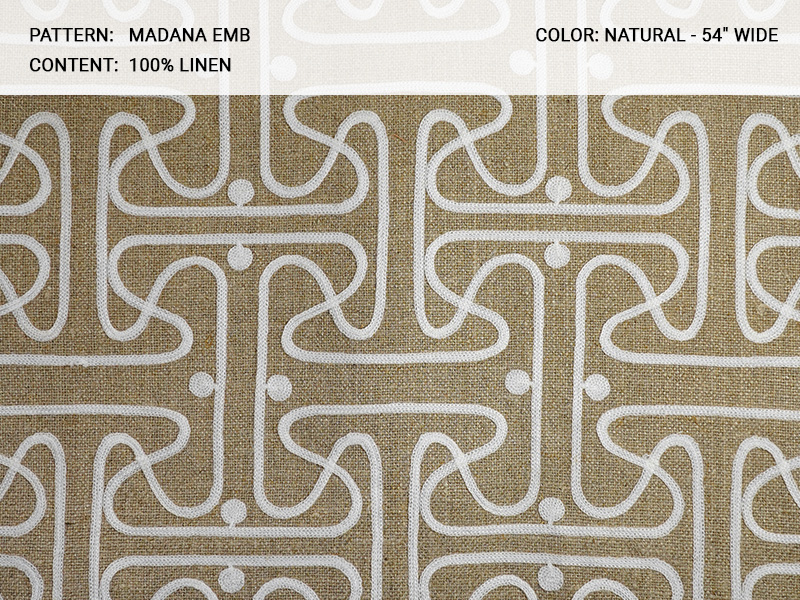 MADANA EMBROIDERY fabric collection cover - Catania Silks